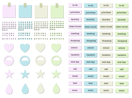 Digital Planner Stickers, GoodNotes Planner Stickers, iPad Planner