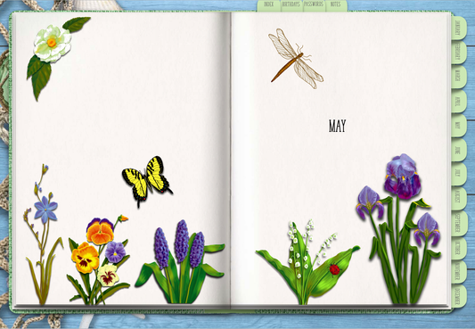 Digital Planner Stickers, Flower garden stickers, GoodNotes Planner Stickers, iPad Planner