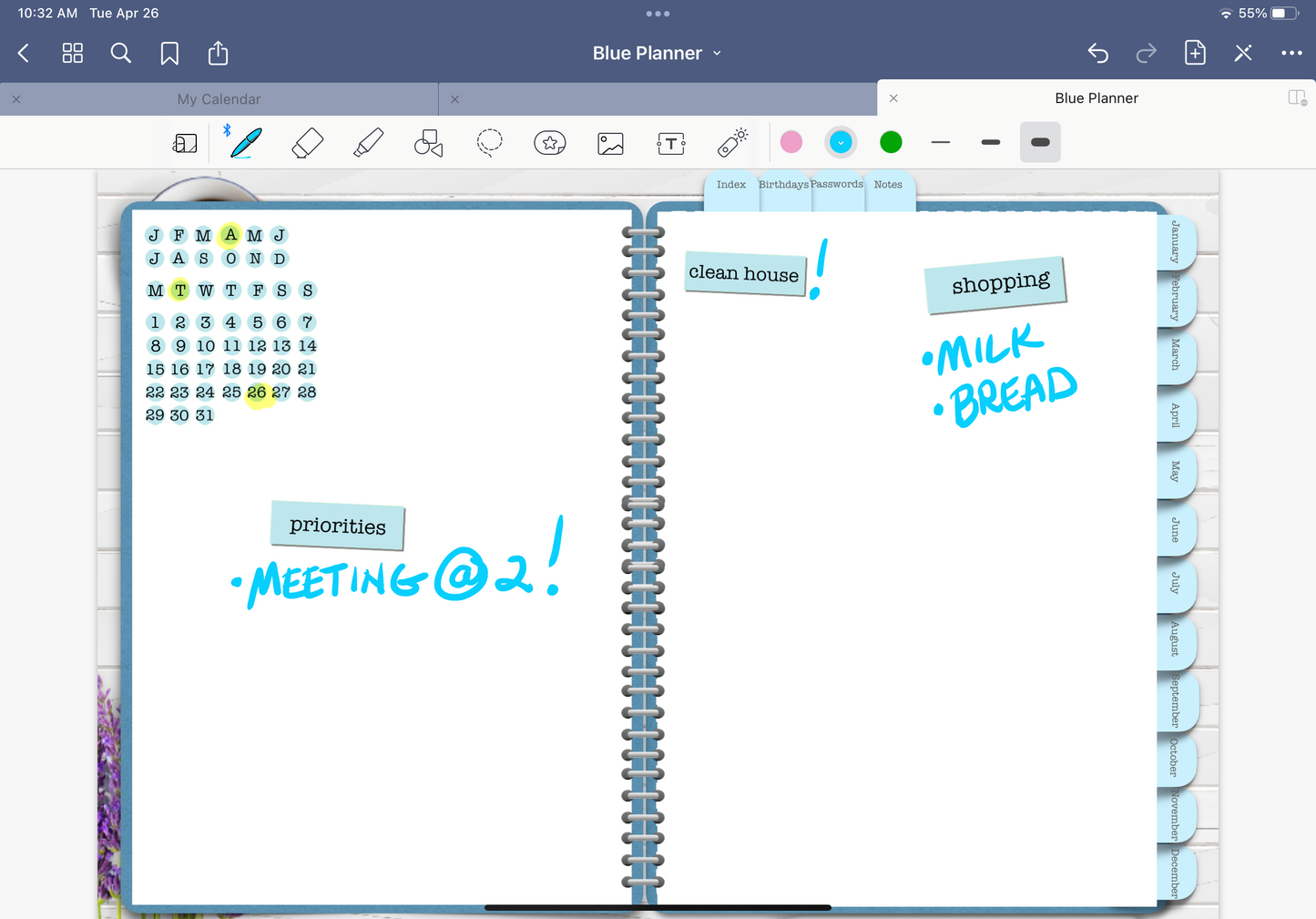 Undated Digital Planner, GoodNotes Planner, Weekly Planner, iPad Planner