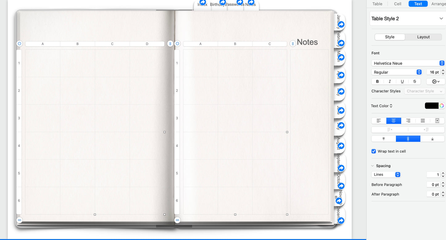 Editable Keynote file for digital planner - hyperlinked months, weeks and days!