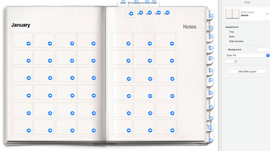 Editable Keynote file for digital planner - hyperlinked months, weeks and days!