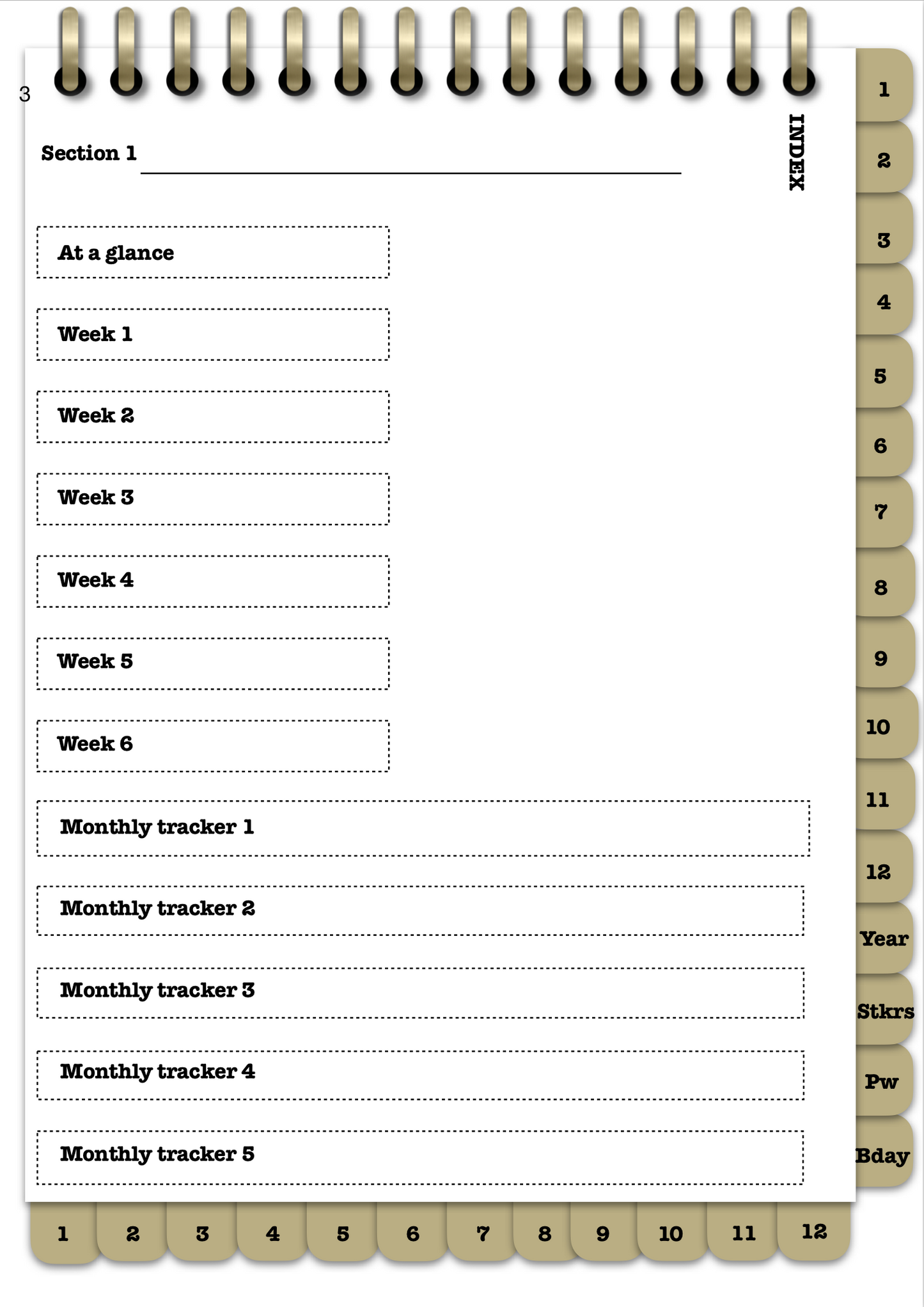 Digital bullet journal for GoodNotes, minimal design with hyperlinks, iPad journal