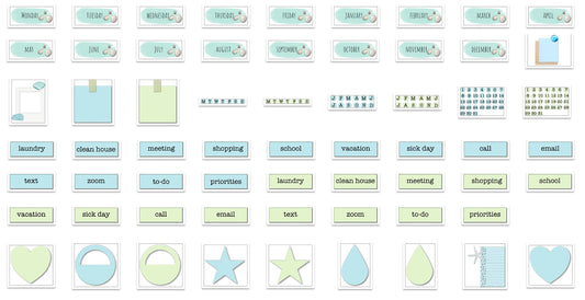 Digital Planner Stickers, Coastal theme, GoodNotes Planner Stickers, iPad Planner