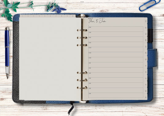 2023 dated digital planner journal for GoodNotes, ZoomNotes minimal design with daily, weekly, monthly hyperlinks