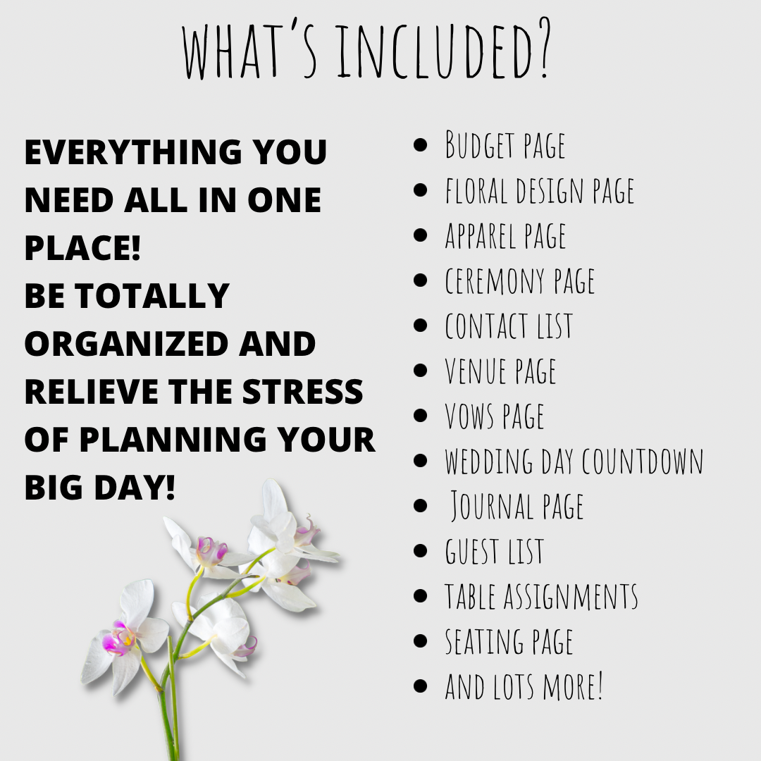 Digital wedding planner journal for GoodNotes, ZoomNotes. Hyperlinked sections for vows, budget, ceremony and venue planning, journaling