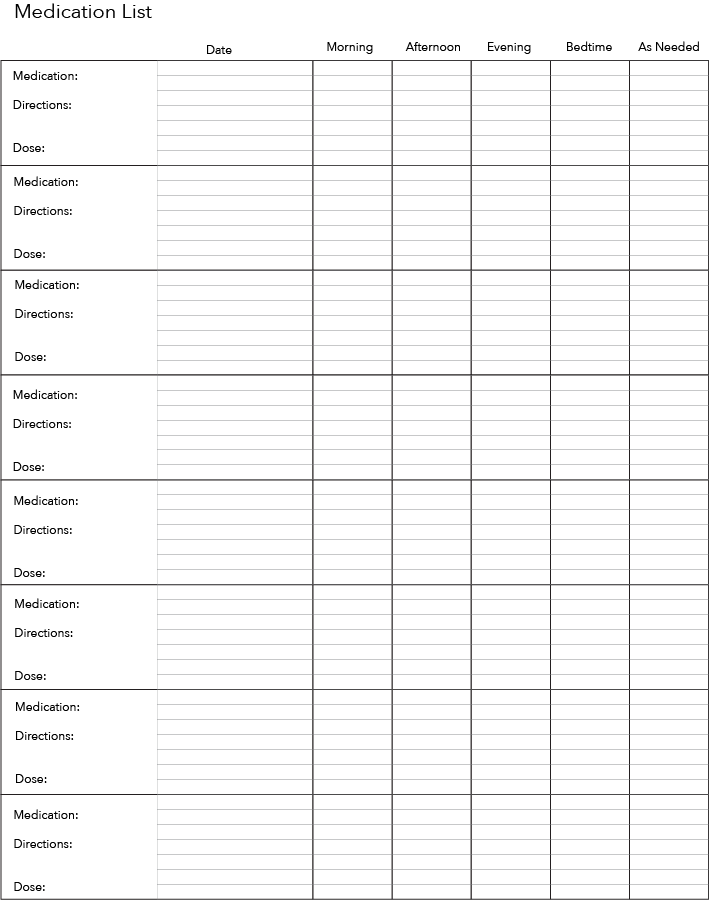 Free! Medication List Widget