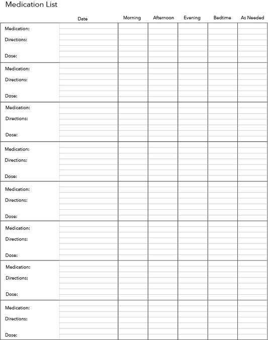 Free! Medication List Widget