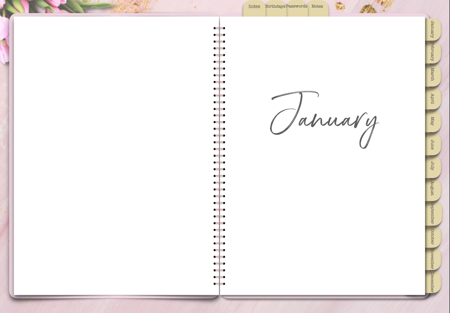 Pink Undated Planner 2023 PLR digital planner