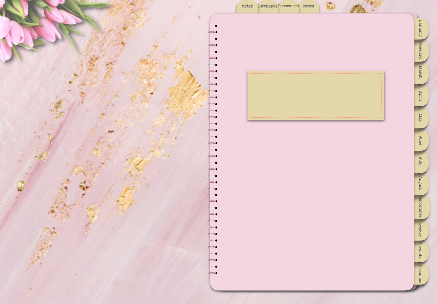 Pink Undated Planner 2023 PLR digital planner