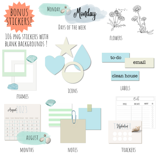 Digital Planner Stickers for GoodNotes and other pdf readers